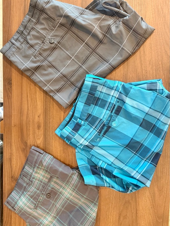 OP Other - OP & Ben Hogan Men’s Flat-Front Plaid Shorts — Teal & Gray Mix Size 38